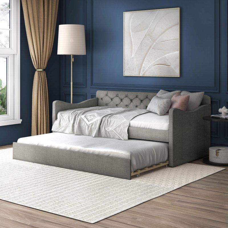 Bej Döşemeli Kapitoneli Yavru Yataklı Daybed Karyola - 206 cm - 330276 Bej Döşemeli Kapitoneli Yavru Yataklı Daybed Karyola - 206 cm - 330276