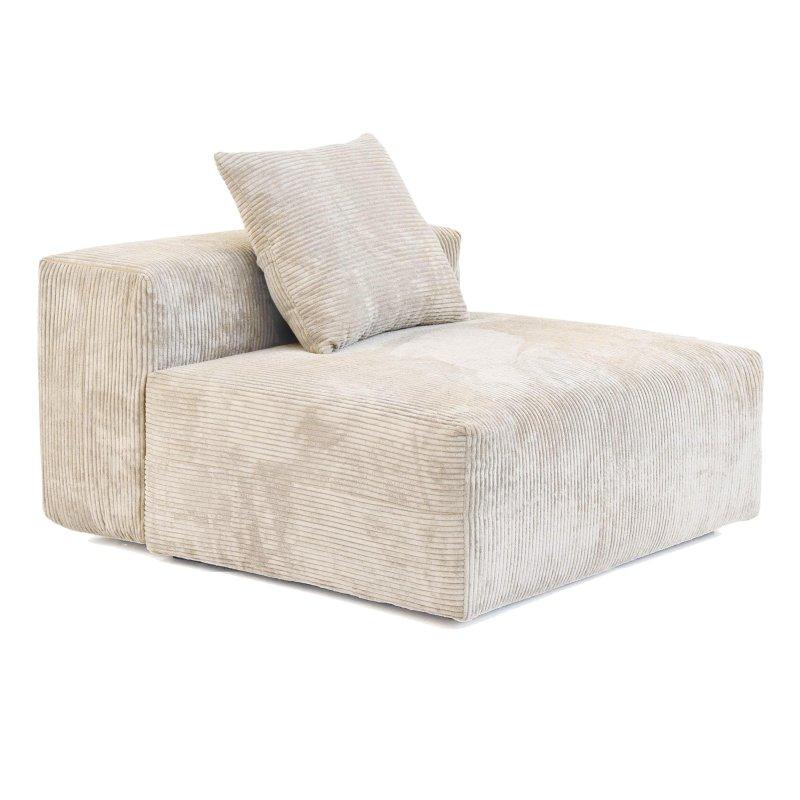 Bej Fitilli Kadife Kumaş Yönü Değiştirilebilir Modüler Köşe Koltuk - 361x190 cm - 257752