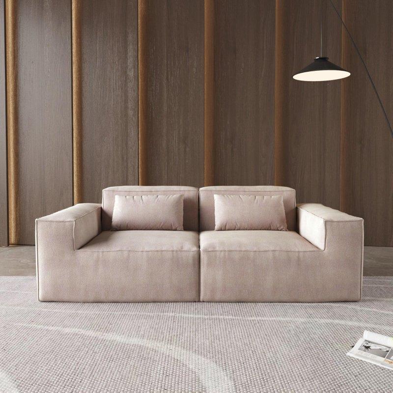 Bej Fitilli Kadife Modüler Çıkarılabilir Kılıflı Bohem Koltuk - 211 cm - 283727