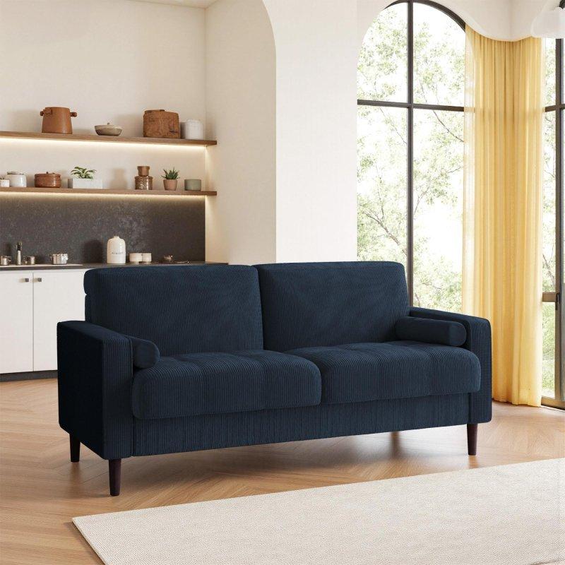 Bej Fitilli Kumaş Köşeli Kolçaklı 2 Kişilik Bohem Koltuk - 159 cm - 284610