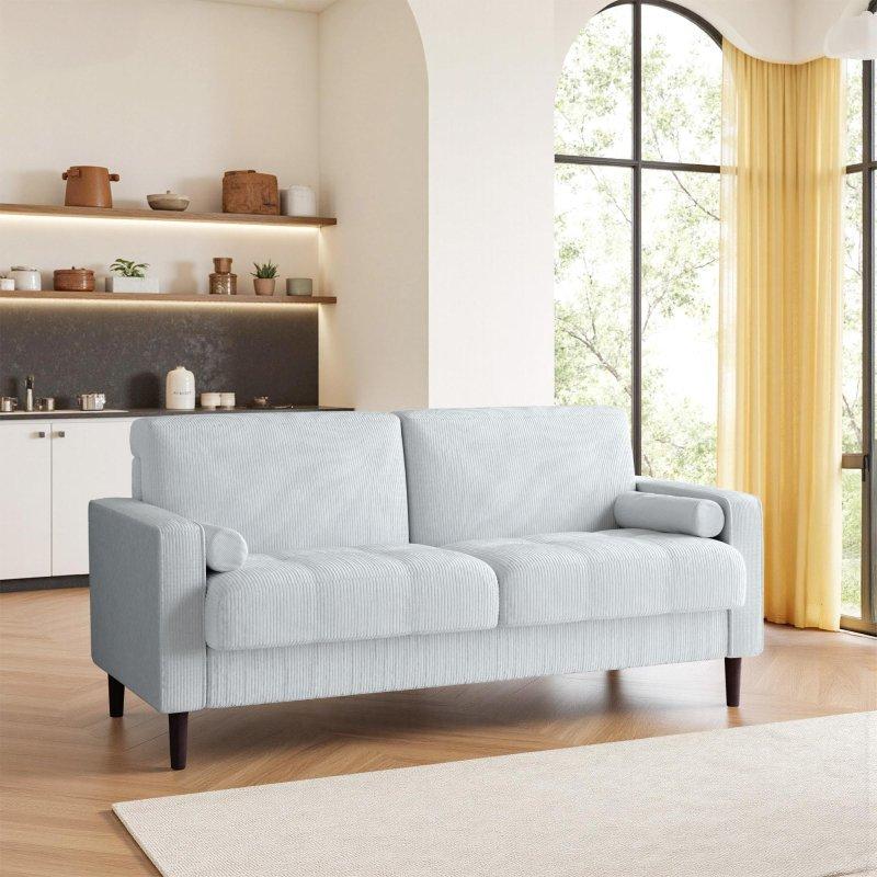 Bej Fitilli Kumaş Köşeli Kolçaklı 2 Kişilik Bohem Koltuk - 159 cm - 284610