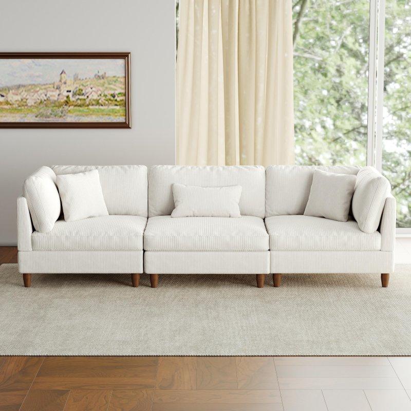 Bej Fitilli Kumaş Modüler Bohem Koltuk - 285 cm - 284500