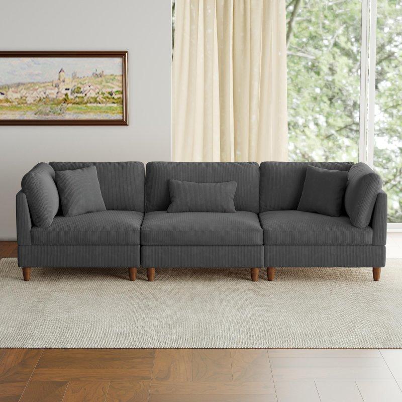 Bej Fitilli Kumaş Modüler Bohem Koltuk - 285 cm - 284500