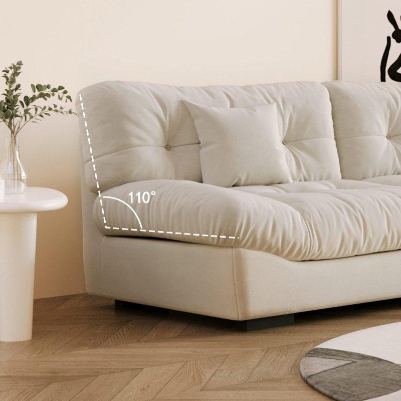 Bej Kadife 3 Kişilik Yastıklı Bohem Koltuk - 267 cm - 278913