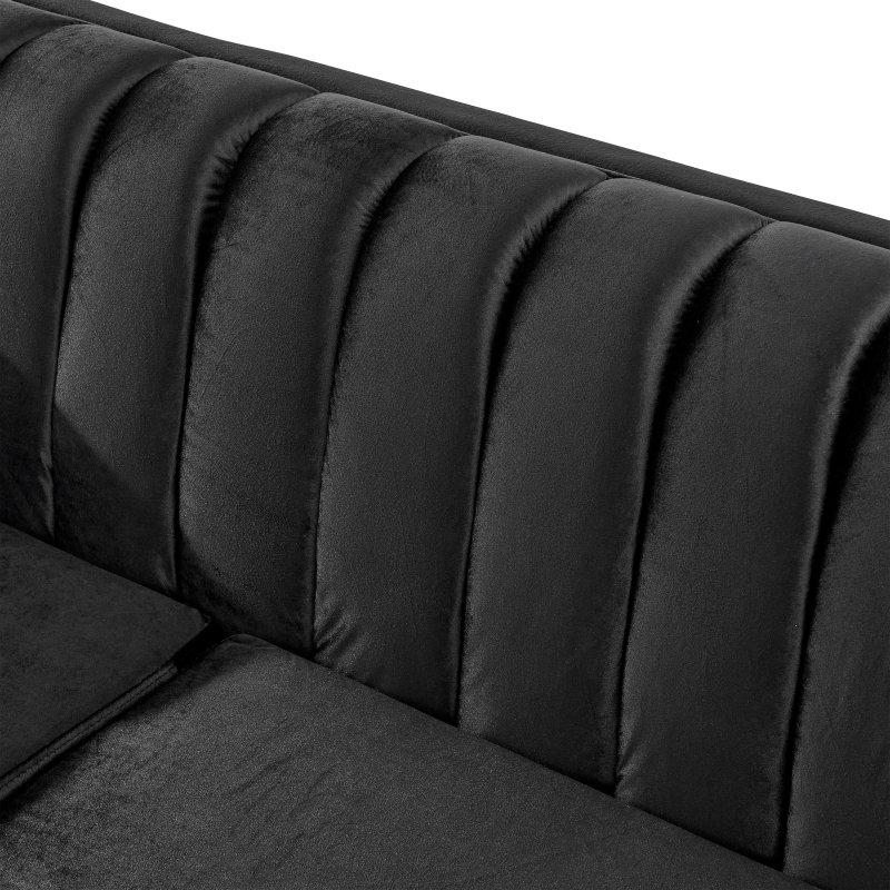 Bej Kadife Gold Detaylı Kapitoneli 4 Yastıklı 3 Kişilik Bohem Koltuk - 227 cm - 287444
