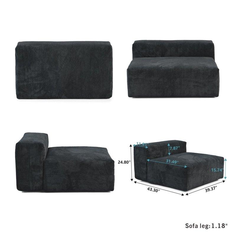 Bej Kadife Kumaş Modüler Puflu U Köşe Koltuk Takımı - 461x190 cm - 259716