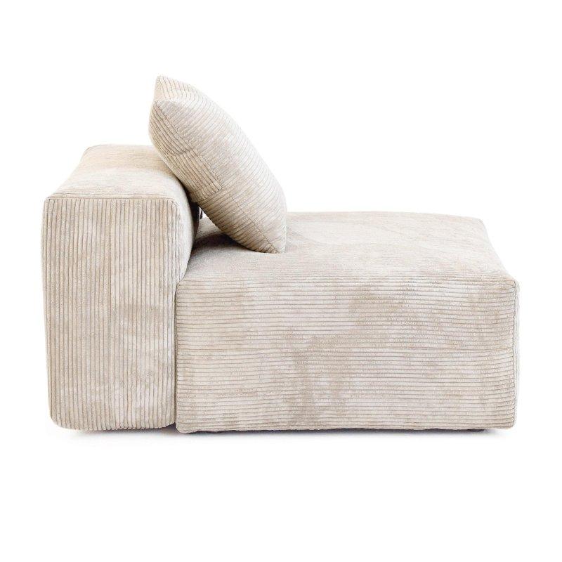 Bej Kadife Puf Dahil Modüler Yönü Değiştirilebilir Köşe Koltuk - 360x190 cm - 258866