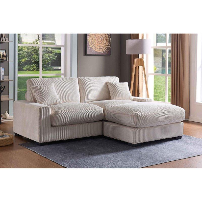 Bej Kadife Puflu Modüler Bohem Koltuk - 215x158 cm - 278588