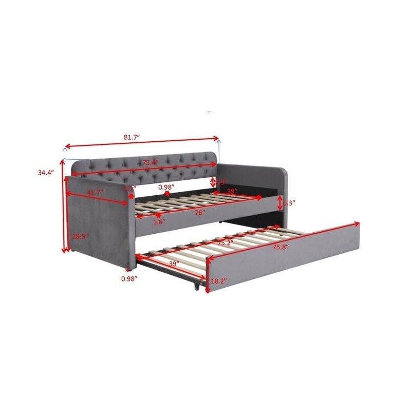 Bej Kadife USB Şarjlı Yavru Yataklı Daybed Karyola - 329658