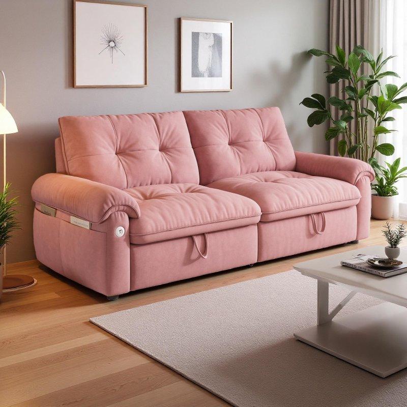 Bej Kadife Yataklı Ayarlanabilir Başlıklı Bohem Koltuk - 197 cm - 288479