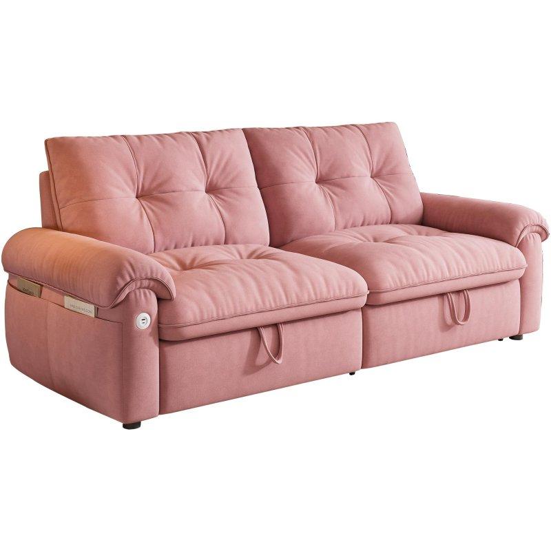 Bej Kadife Yataklı Ayarlanabilir Başlıklı Bohem Koltuk - 197 cm - 288479