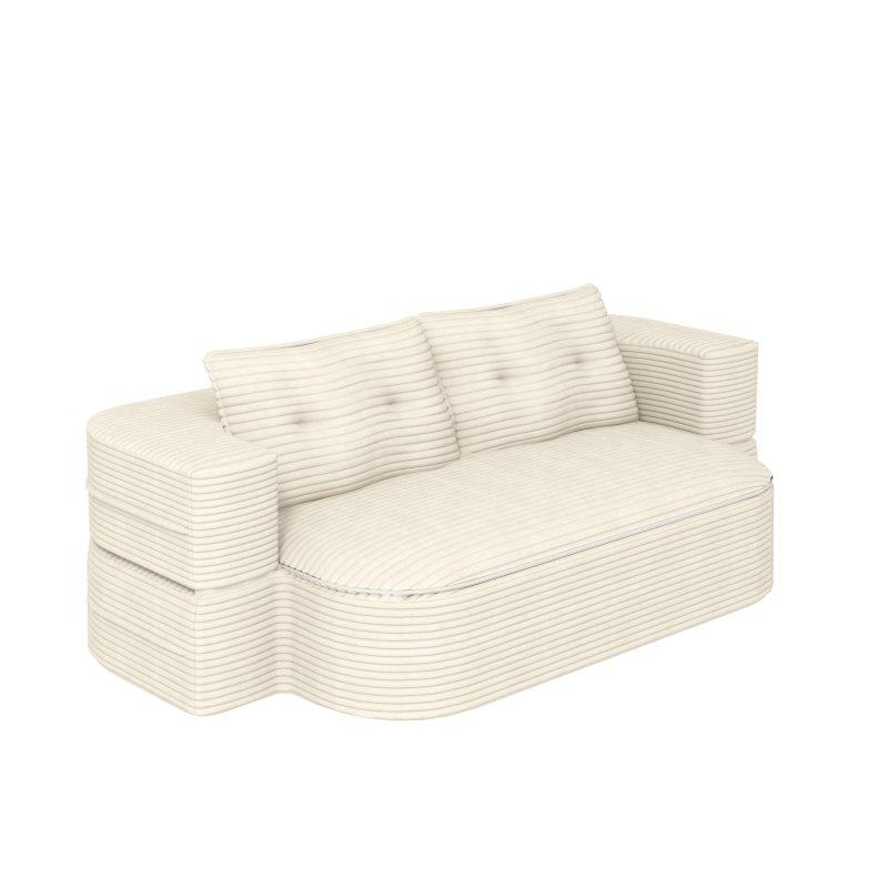 Bej Kadife Yataklı Katlanır Bohem Koltuk - 200 cm - 293167