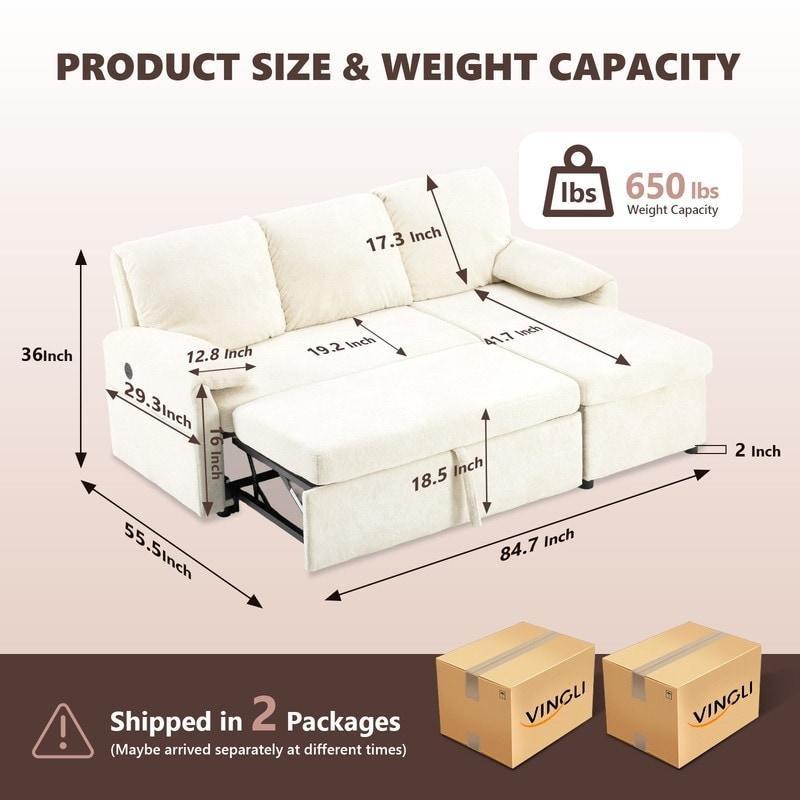Bej Kadife Yataklı Saklama Alanlı USB Portlu Modüler Bohem Koltuk - 216x143 cm - 294552