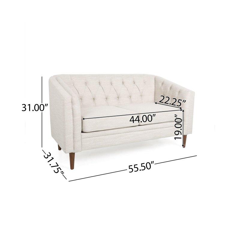 Bej Kapitoneli Çıkarılabilir Minderli Huş Ağacı Ayaklı Bohem Koltuk - 141 cm - 279986