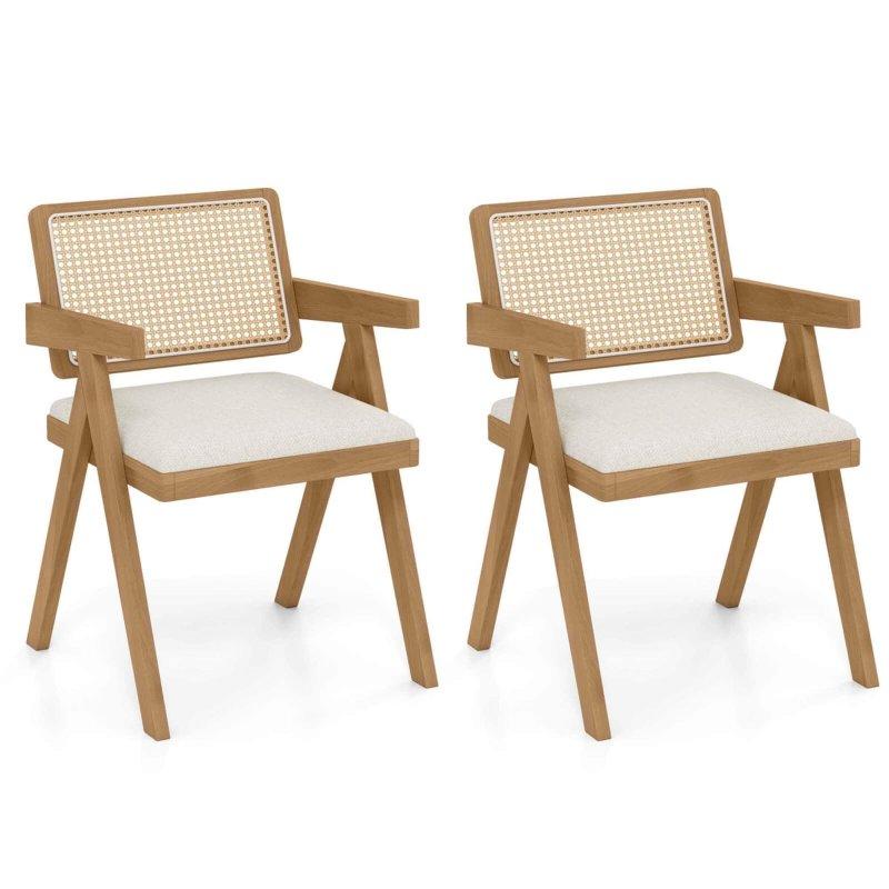 Bej Kauçuk Ağacı Kumaş Kolçaklı Kır Evi Tasarım Rattan Sandalye - 55x55x81 cm - 252203 Bej Kauçuk Ağacı Kumaş Kolçaklı Kır Evi Tasarım Rattan Sandalye - 55x55x81 cm - 252203