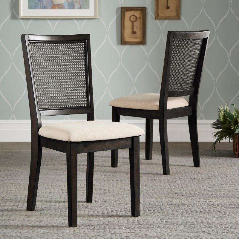 Bej Keten Döşemeli Eskitme Kauçuk Ağacı 2li Set Rattan Sandalye - 253291