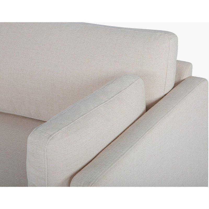 Bej Keten Karışımlı Kauçuk Ağacı Ayaklı 3 Kişilik Modern Koltuk - 232 cm - 289666