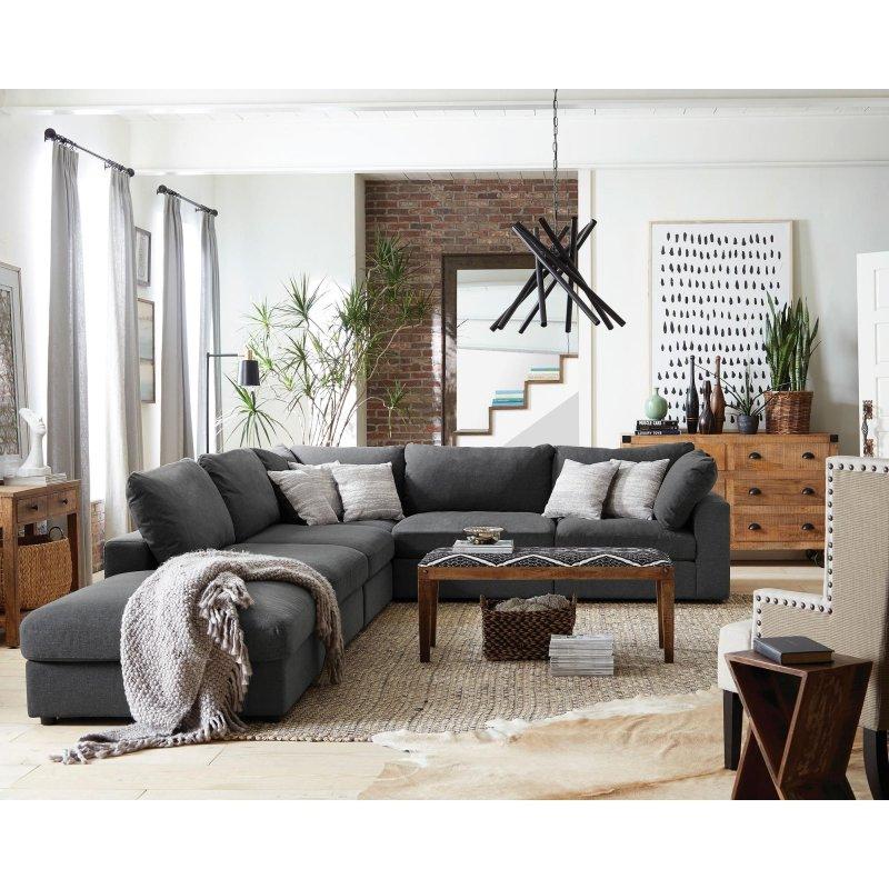 Bej Keten Modüler 4 Parça Köşe Koltuk - 305x209 cm - 257884