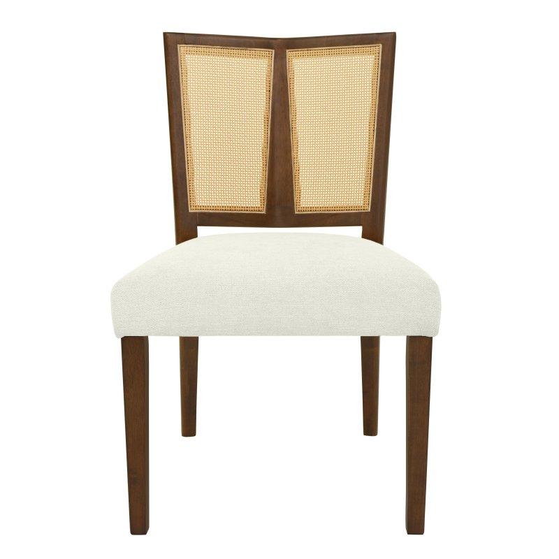 Bej Kumaş Döşemeli Kauçuk Ağacı Kolsuz 2li Set Rattan Sandalye - 251983