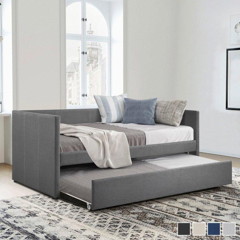 Bej Kumaş Döşemeli Yavru Yataklı Daybed Karyola - 103x206 cm - 330033