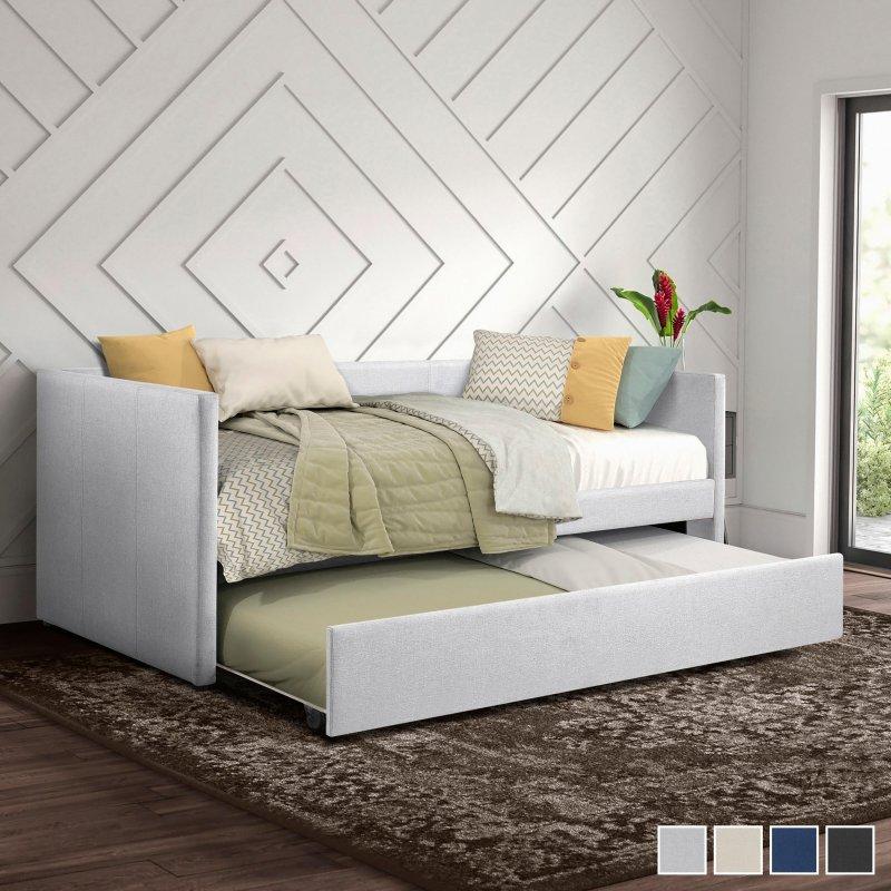 Bej Kumaş Döşemeli Yavru Yataklı Daybed Karyola - 103x206 cm - 330033