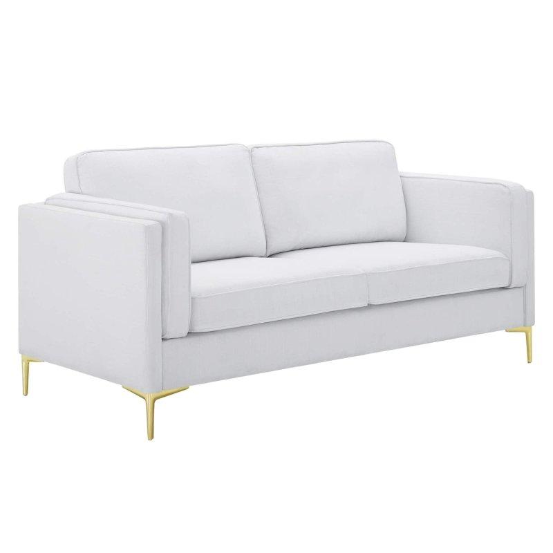 Bej Kumaş Gold Metal Ayaklı Masif Ahşap İskeletli Bohem Koltuk - 181 cm - 286090
