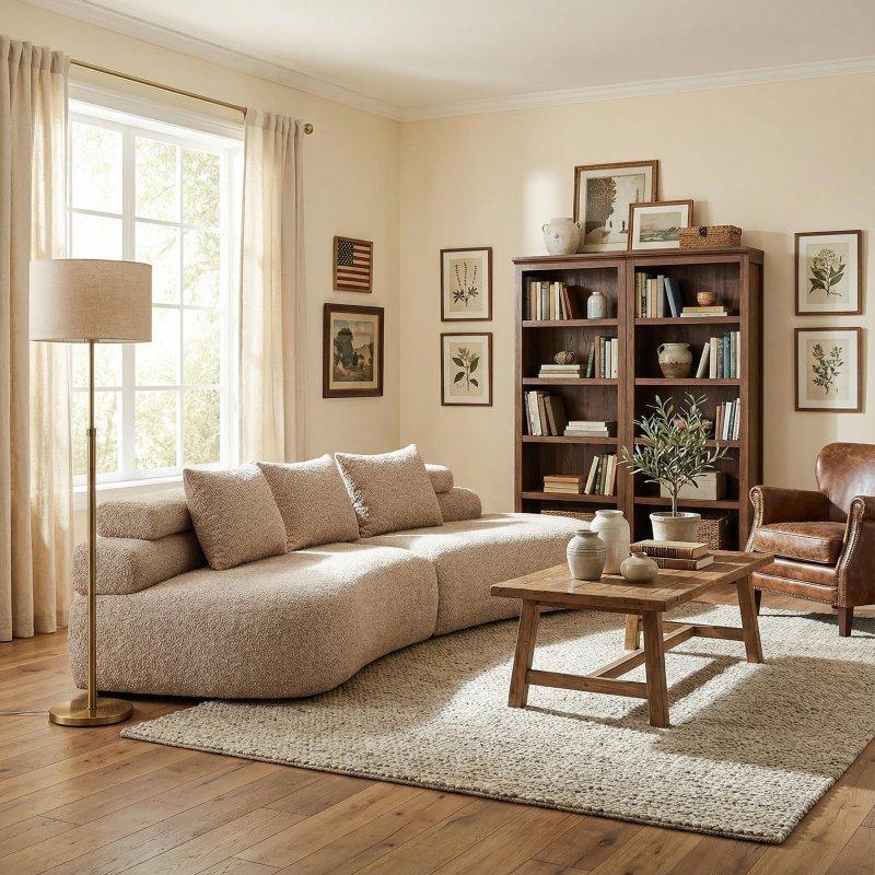 Bej Kumaş Modüler Derin Oturumlu Köşe Koltuk - 310x102 cm - 260553