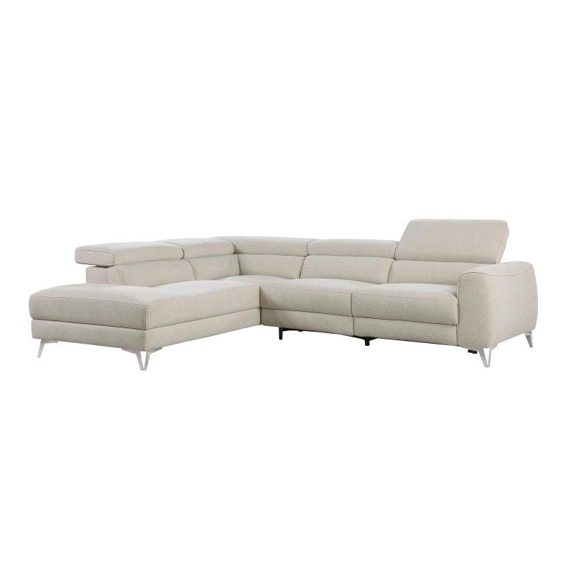 Bej Kumaş Sol Uzanmalı Motorlu Mekanizmalı Köşe Koltuk - 276x230 cm - 256705