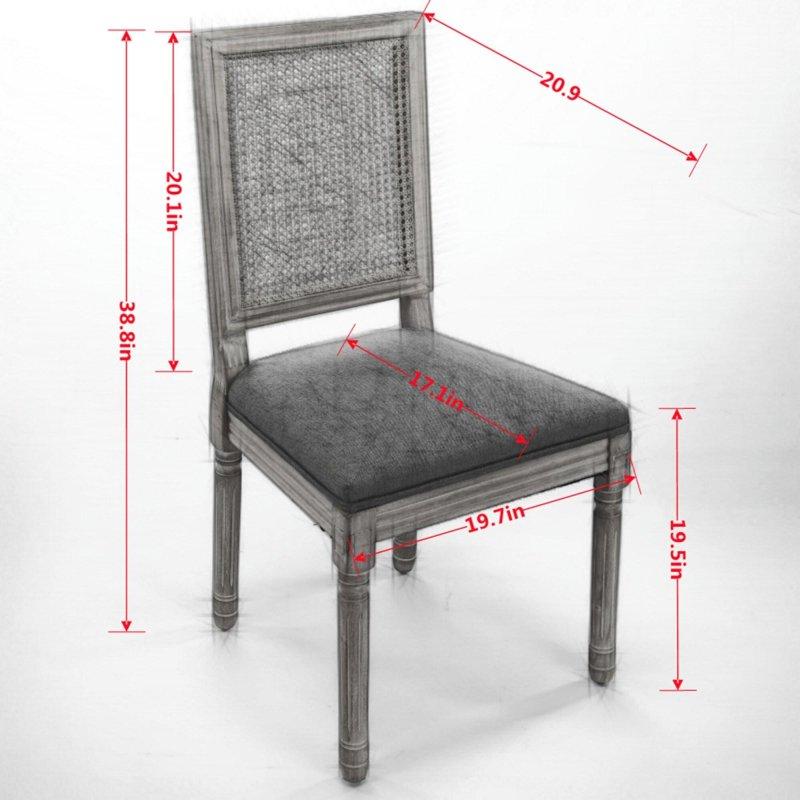 Bej Masif Ahşap Fransız Tarzı 2li Set Rattan Sırtlı Yemek Sandalyesi - 251521