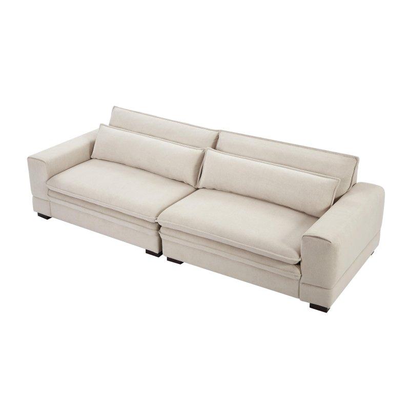 Bej Masif Ahşap Modern Bohem Koltuk - 266 cm - 287851