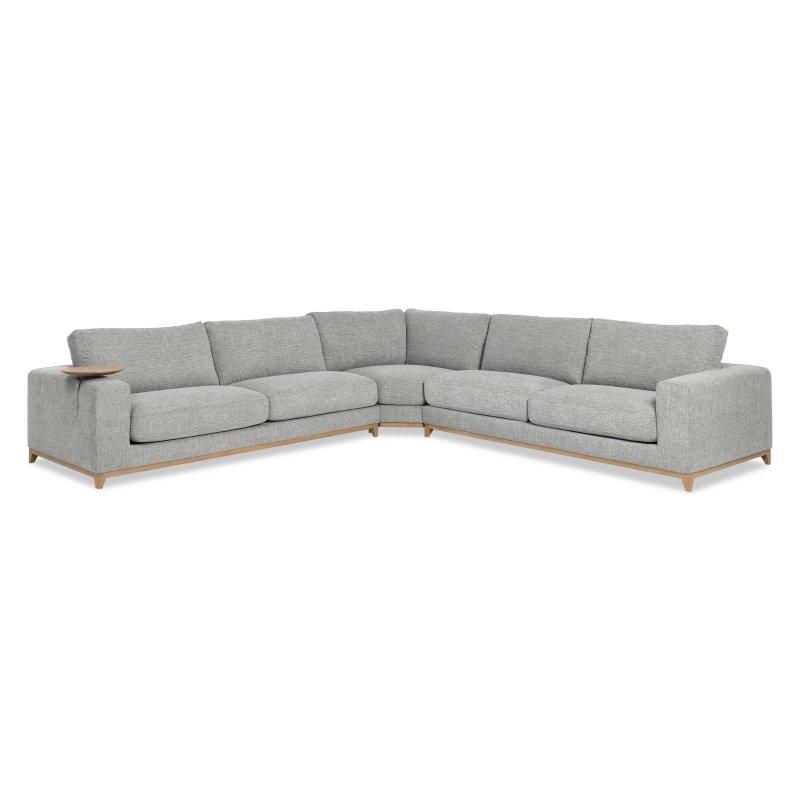 Bej Masif Ahşap Modüler Çıkarılabilir Minderli Köşe Koltuk - 337x337 cm - 257716