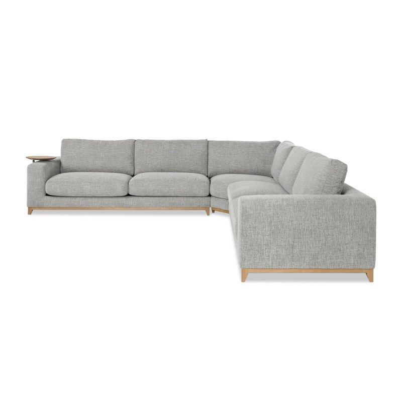 Bej Masif Ahşap Modüler Çıkarılabilir Minderli Köşe Koltuk - 337x337 cm - 257716
