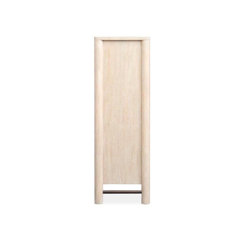 Bej Masif Ahşap ve Meşe Kaplama 5 Çekmeceli Keçe Astarlı Şifonyer - 102x46x138 cm - 304673