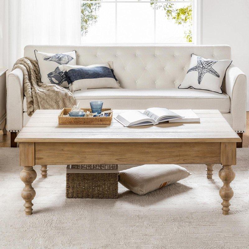 Bej Masif Kauçuk Ağacı ve MDF Yüksekliği Ayarlanabilir Depolama Alanlı Akıllı Sehpa - 133x82 cm - 254472