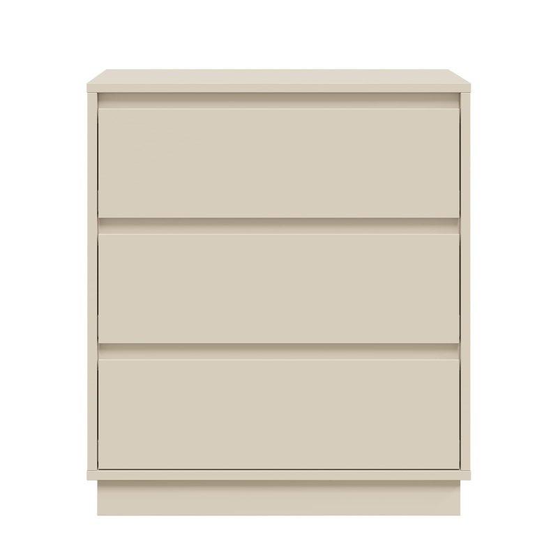 Bej MDF 3 Çekmeceli Kulpsuz 2li Set Şifonyer - 302735
