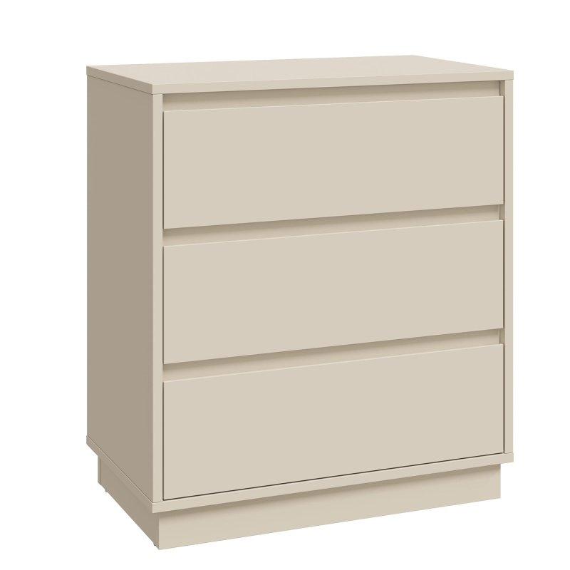Bej MDF 3 Çekmeceli Kulpsuz 2li Set Şifonyer - 302735