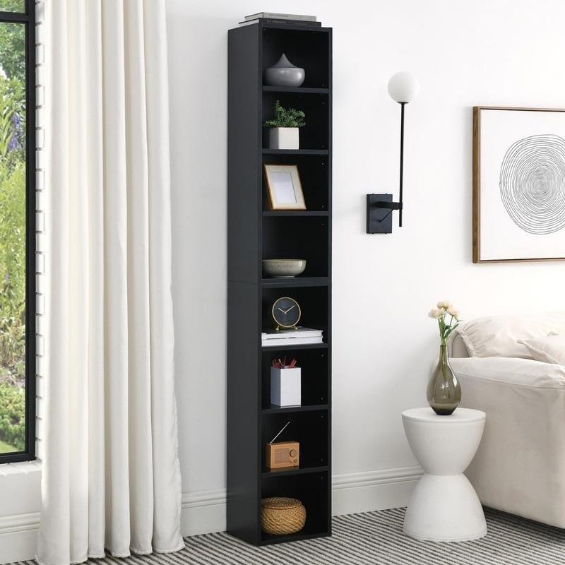 Bej MDF 8 Raflı Modüler Dar Kitaplık - 181 cm - 313565