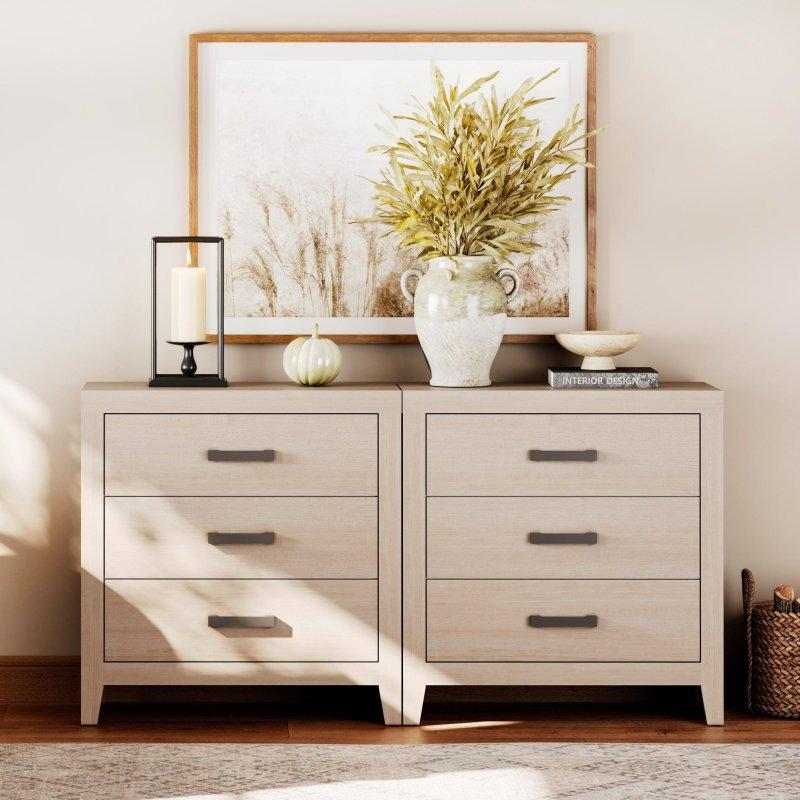 Bej MDF 9 Çekmeceli Modüler Şifonyer - 237 cm - 305499
