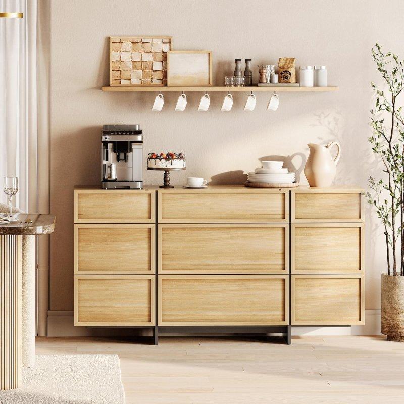 Bej MDF 9 Çekmeceli T-Şekilli Ayaklı Bohem Konsol - 325249 Bej MDF 9 Çekmeceli T-Şekilli Ayaklı Bohem Konsol - 325249