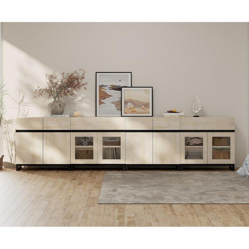 Bej MDF Metal Tabanlı 2 Çekmeceli Cam Kapaklı Şifonyer - 310447