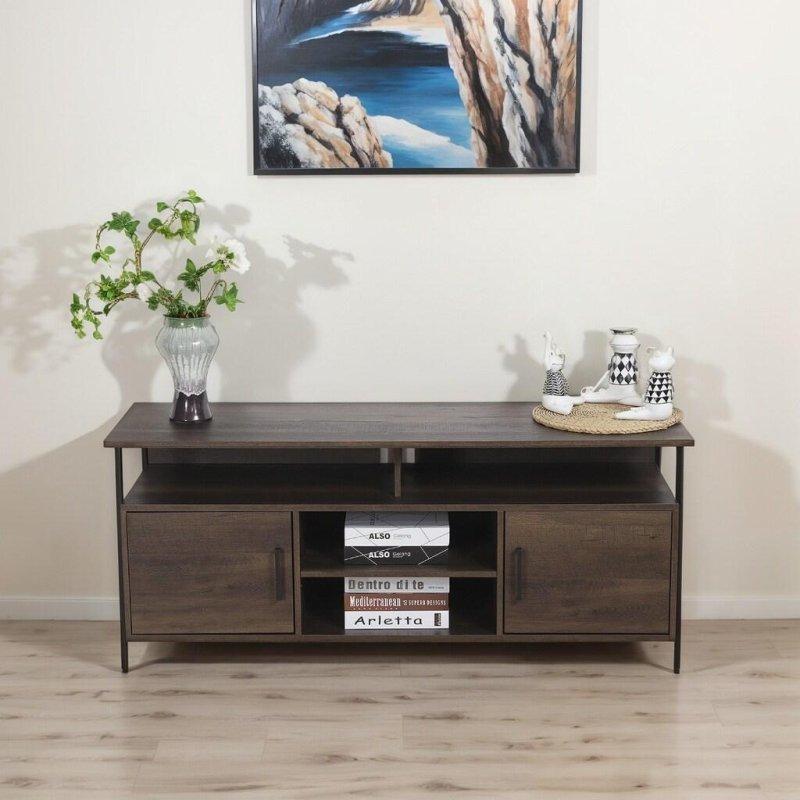 Bej MDF ve Metal Kapaklı Ayarlanabilir Raflı Kitaplık - 148 cm - 317618