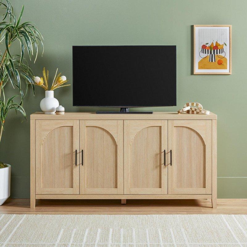 Bej MDF Yivli Kemerli Kapaklı Bohem Konsol - 153 cm - 325029 Bej MDF Yivli Kemerli Kapaklı Bohem Konsol - 153 cm - 325029