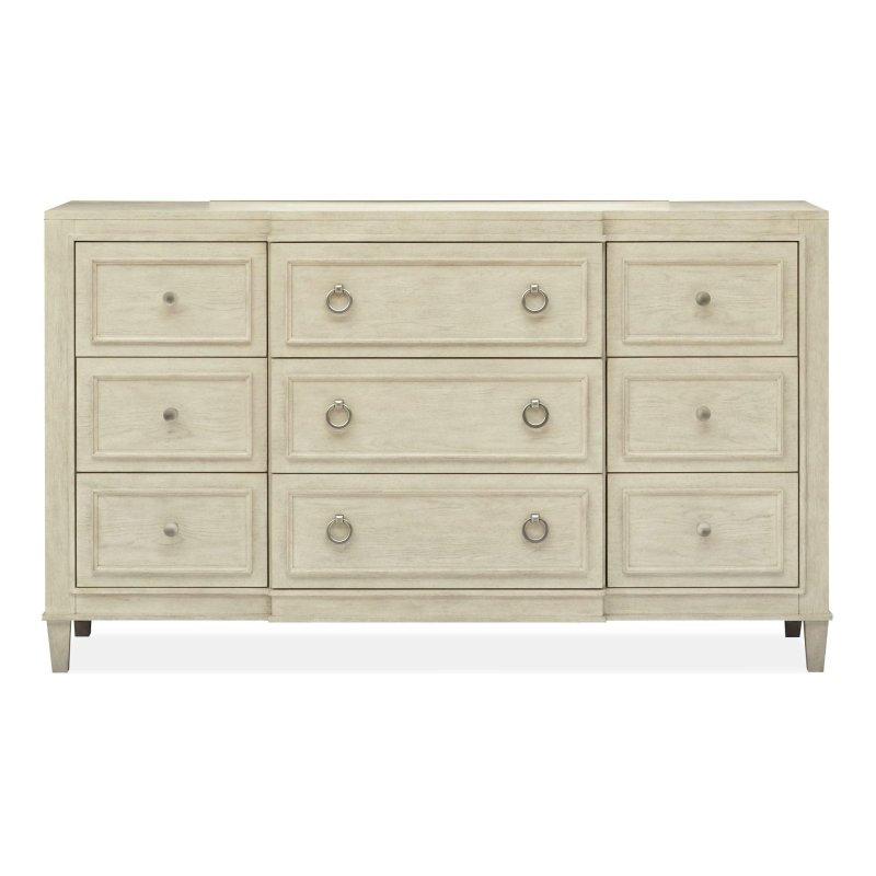 Bej Meşe Ahşap 9 Çekmeceli Keçe Astarlı Şifonyer - 164x47x97 cm - 310480
