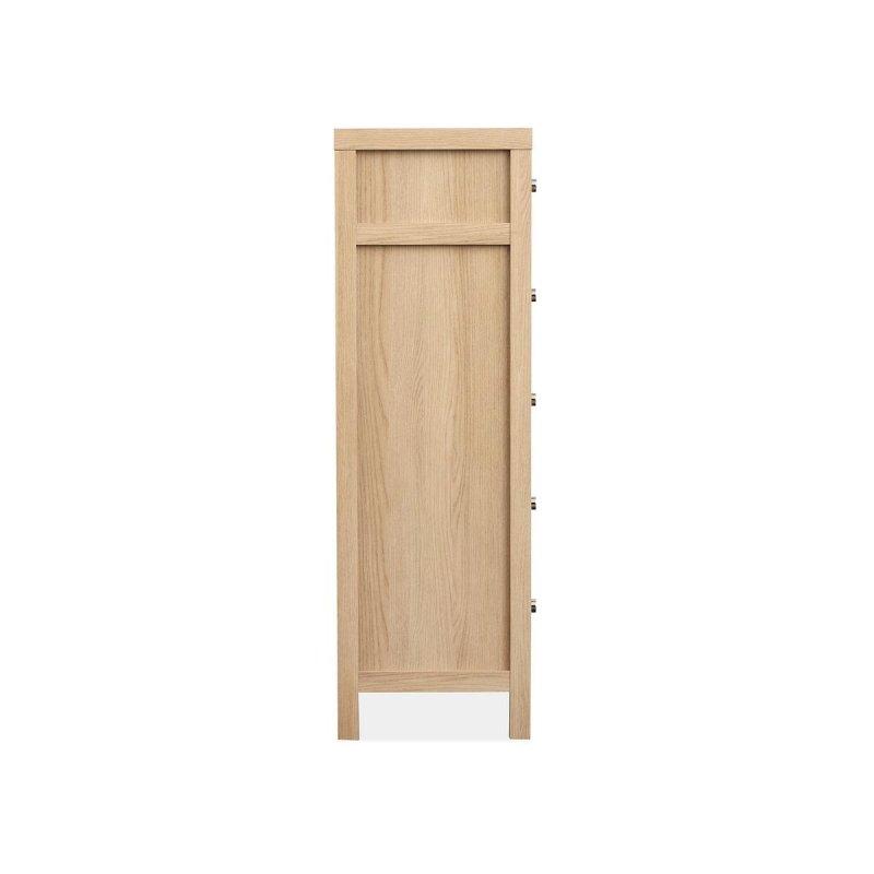 Bej Meşe Kaplama 5 Çekmeceli Yavaş Kapanan Şifonyer - 92x42x133 cm - 307301