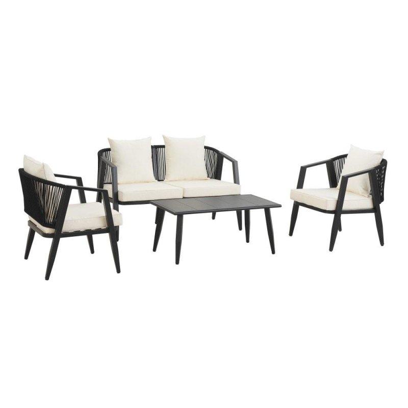Bej Metal Minderli 4 Parça Modern Bahçe Takımı - 272435