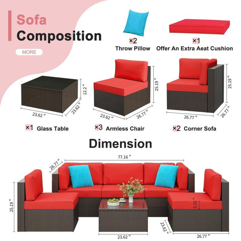 Bej Metal ve PE Rattan Minderli 6 Parça Bahçe Takımı - 273263