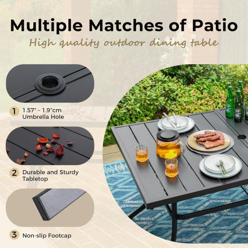 Bej Minderli Şemsiye Delikli 6 Kişilik Rattan Sandalyeli Bahçe Yemek Takımı - 252821