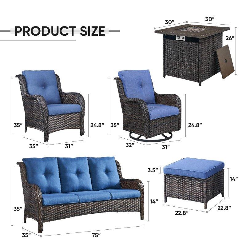 Bej PE Rattan Ateş Çukurlu 9 Kişilik Bahçe Takımı - 274261
