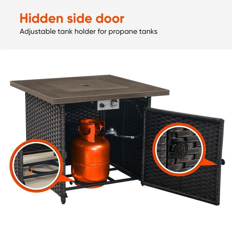 Bej PE Rattan Ateş Çukurlu 9 Kişilik Bahçe Takımı - 274261