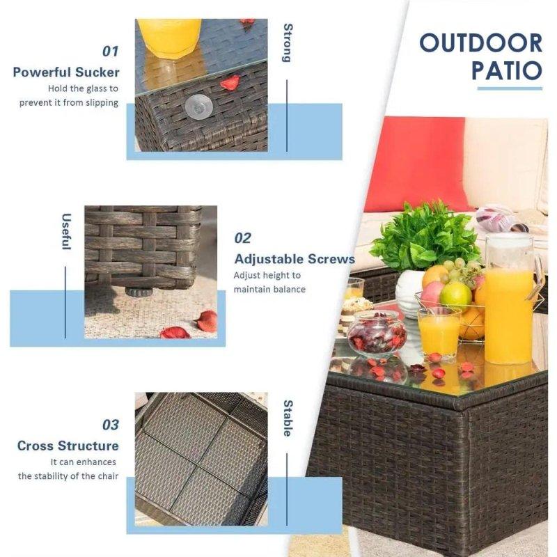 Bej PE Rattan Minderli 6 Parça Bahçe Takımı - 276941
